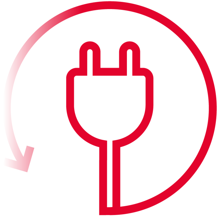 Icon für den geringer Energieeinsatz von Scherzinger Pumpen als Vorteil.
